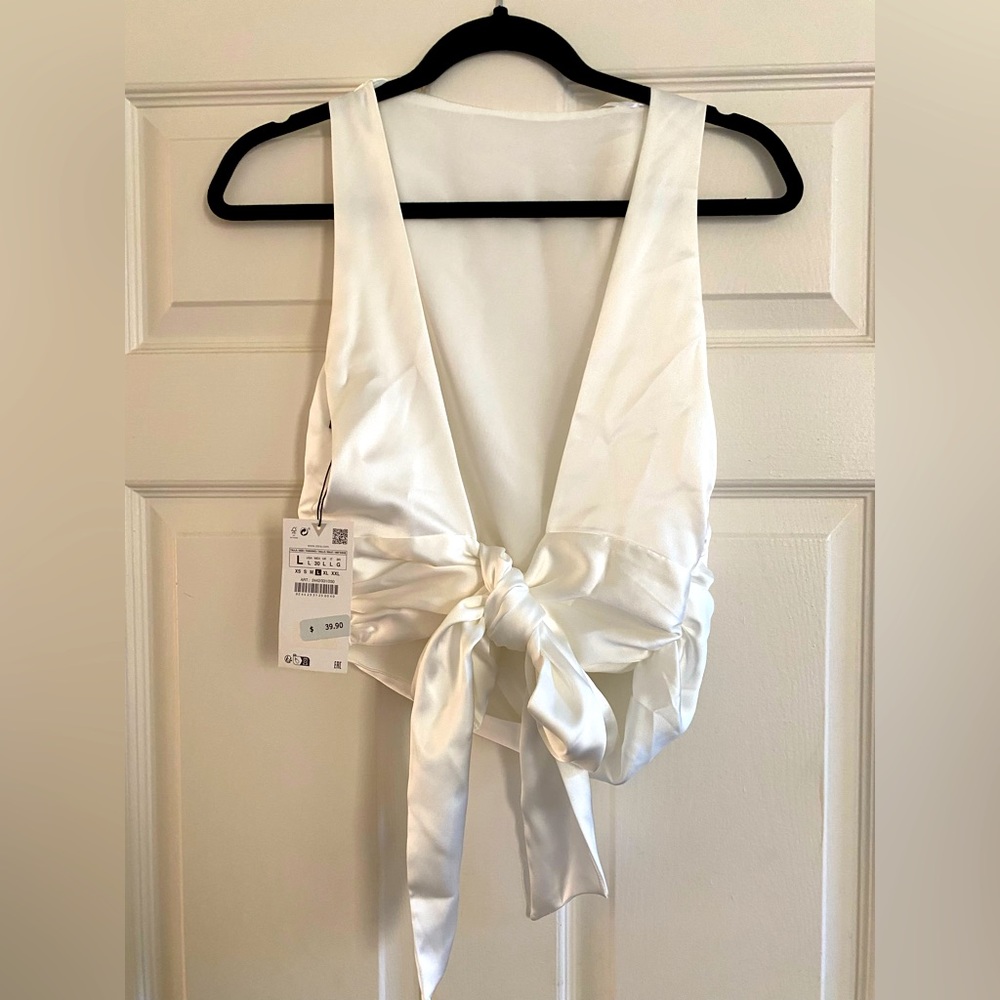 Silk Zara Tie Front Top